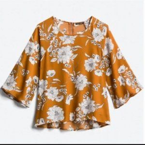 Crescent Mustard Zip-Back Top Size M